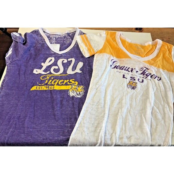New LSU Tigers Women's T-Shirt Lot M NWT Shirts Geaux Tigers Cute Vintage Look - Picture 1 of 7